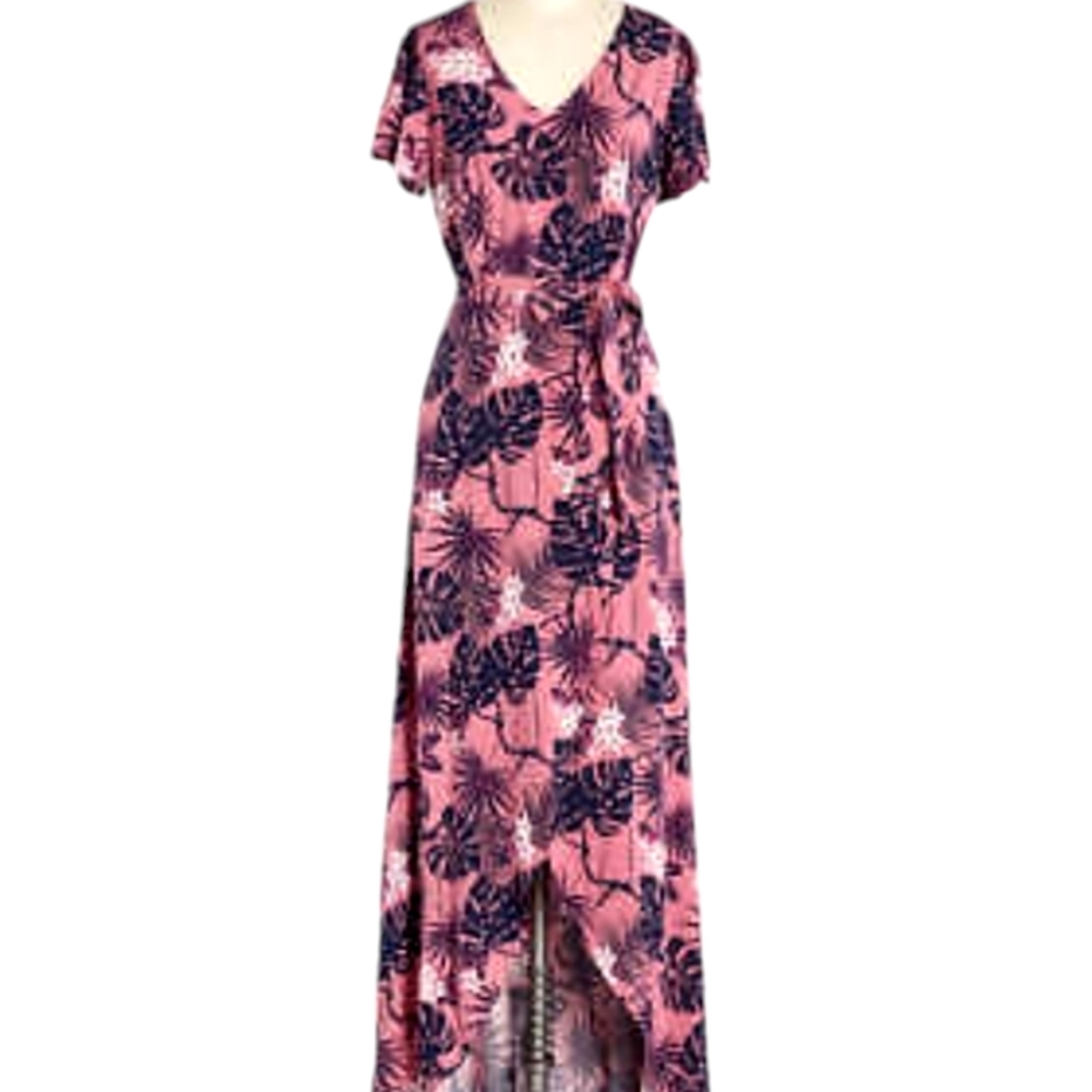 MODCLOTH x Collectif Pink Tropical Palm maxi dress. Size 4 NWT
